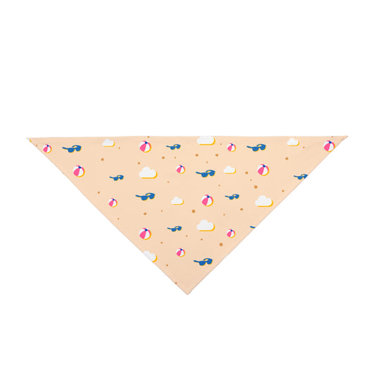 Tropical Floral Pet Bandana - Vibrant Hibiscus & Leaves Pattern